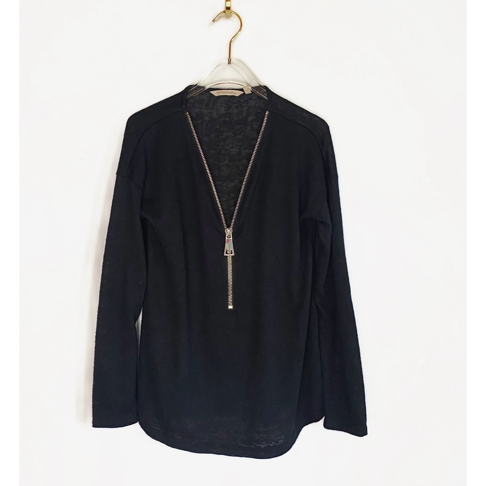 SOFT SURROUNDINGS Valentina Zip Sweater Tunic in Black - Womens size S